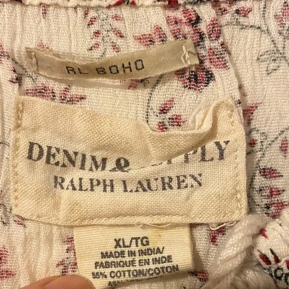 Ralph Lauren Cream and Red Floral Blouse - Picture 2 of 5